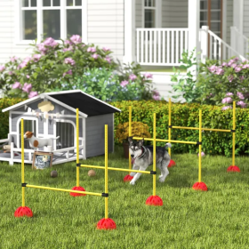 4 Piece Dog Agility Course Backyard Set , Carry Bag (Option: Yellow)